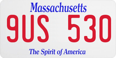 MA license plate 9US530