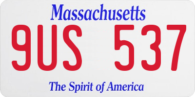 MA license plate 9US537