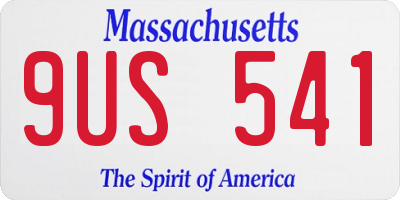 MA license plate 9US541