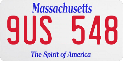 MA license plate 9US548