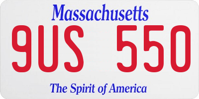 MA license plate 9US550