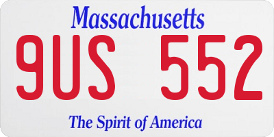 MA license plate 9US552