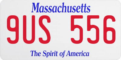 MA license plate 9US556