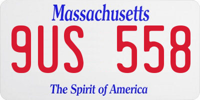 MA license plate 9US558