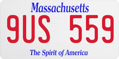 MA license plate 9US559