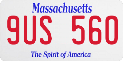 MA license plate 9US560