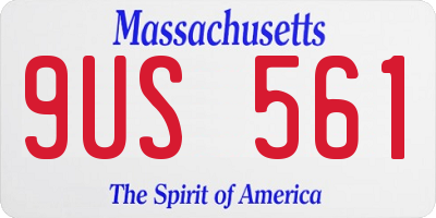 MA license plate 9US561