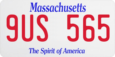 MA license plate 9US565