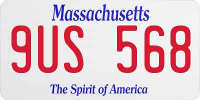 MA license plate 9US568