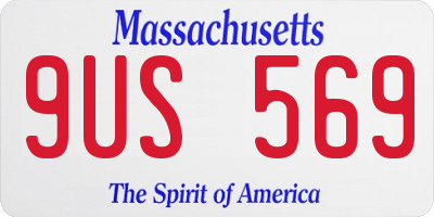 MA license plate 9US569