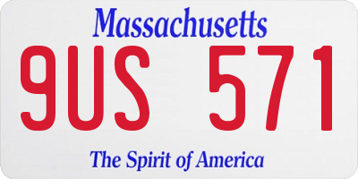 MA license plate 9US571