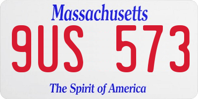 MA license plate 9US573