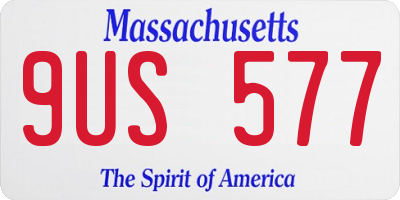 MA license plate 9US577
