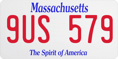 MA license plate 9US579