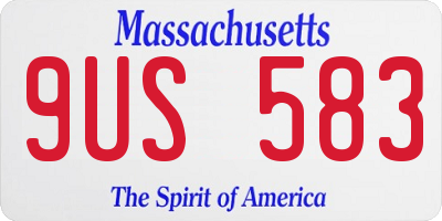 MA license plate 9US583