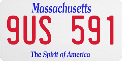 MA license plate 9US591
