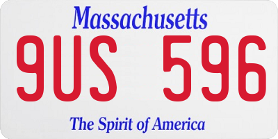 MA license plate 9US596