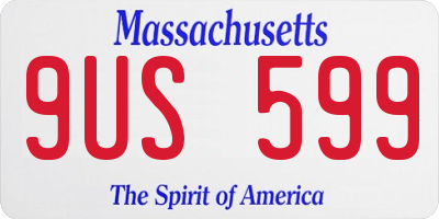 MA license plate 9US599