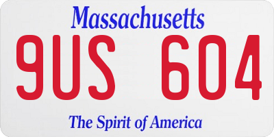 MA license plate 9US604