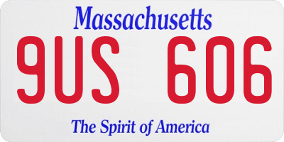 MA license plate 9US606