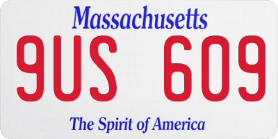 MA license plate 9US609