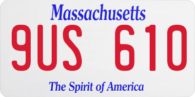 MA license plate 9US610