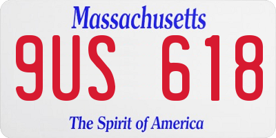 MA license plate 9US618