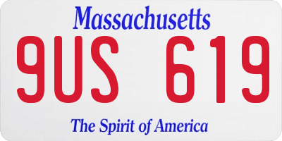 MA license plate 9US619