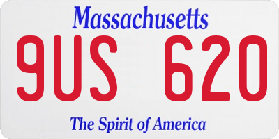 MA license plate 9US620