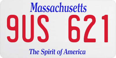 MA license plate 9US621