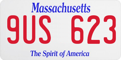 MA license plate 9US623