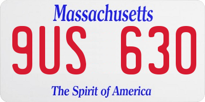 MA license plate 9US630