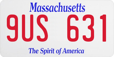 MA license plate 9US631