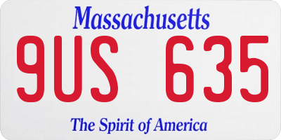 MA license plate 9US635