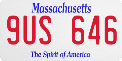 MA license plate 9US646