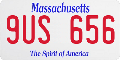MA license plate 9US656