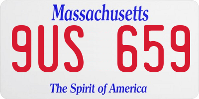 MA license plate 9US659