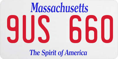 MA license plate 9US660