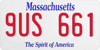 MA license plate 9US661