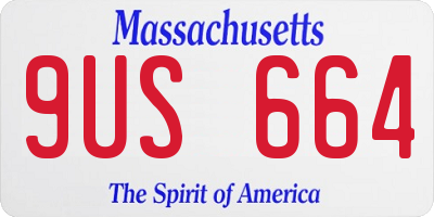 MA license plate 9US664