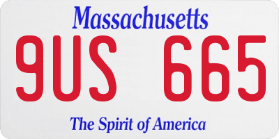 MA license plate 9US665