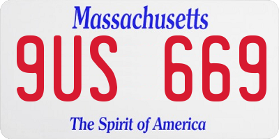 MA license plate 9US669