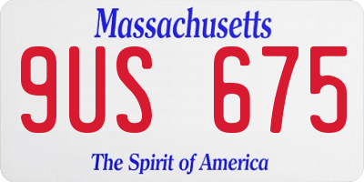 MA license plate 9US675