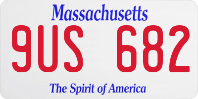 MA license plate 9US682