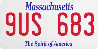 MA license plate 9US683