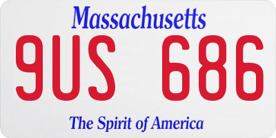 MA license plate 9US686