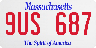 MA license plate 9US687