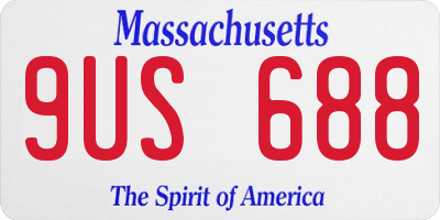 MA license plate 9US688