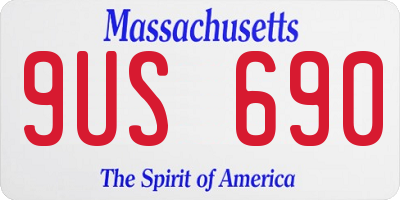 MA license plate 9US690