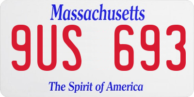 MA license plate 9US693